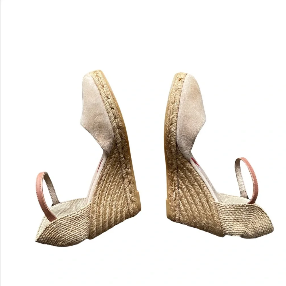 GAIMO Tan Wedge Espadrilles Sandals